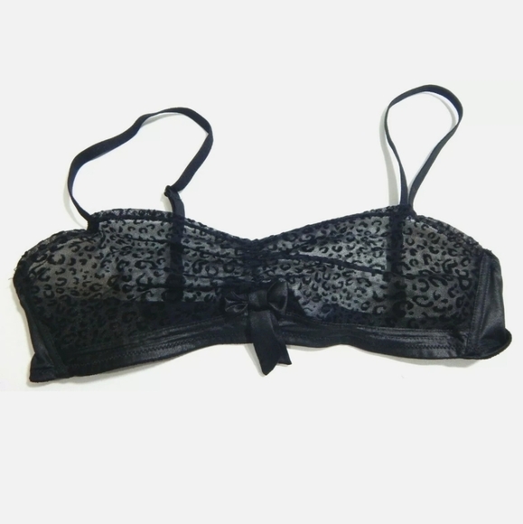 Cosabella Vanna Sheer Leopard Flocked Mesh Bralette - Picture 1 of 4